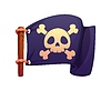 Vector clipart: Cartoon pirate corsair flag with Jolly Roger