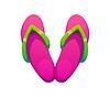 Vector clipart: Summer holiday cartoon font slippers letter V