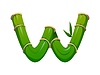Garden bamboo plant font, typeset letter W