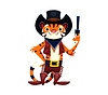 Cartoon tiger cowboy, Wild West animal with gun