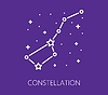 Vector clipart: Color line galaxy space icon of constellation