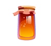 Vector clipart: Honey font, cartoon glass jar digit 1 one