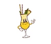 Vector clipart: Cartoon groovy pina colada cocktail character