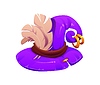 Vector clipart: Cartoon Halloween witch and wizard purple hat