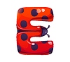 Vector clipart: Ladybug cute beetle cartoon font typeset letter E
