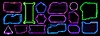 Vector clipart: Neon game frames asset, HUD interface overlays