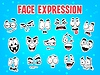 Vector clipart: Cartoon characters face expression stickers pack