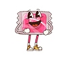 Vector clipart: Pink sugar candy groovy cheerful character