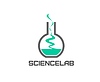 Vector clipart: Science lab icon with green liquid in glass flask