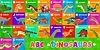 Vector clipart: Kids prehistoric dinosaurs alphabet, cartoon abc