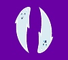 Vector clipart: Halloween font parentheses ghost cartoon character