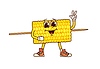 Vector clipart: Fast food groovy fried corn funny character