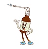Vector clipart: Groovy nasal spray, cold treatment cute character