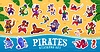 Vector clipart: Cartoon animal pirate characters sticker pack