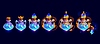 Vector clipart: Water power magic rank badge, game level progress