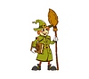 Vector clipart: Cartoon groovy Halloween witch funny character