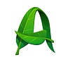 Vector clipart: Plant green leaf font, nature typeset letter A