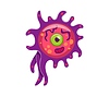 Vector clipart: Medicine cartoon font virus or microbe letter P