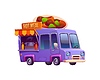 Vector clipart: Cartoon food truck or festival street foodtruck