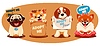 Vector clipart: Adopt dog awareness scene with puppy animals