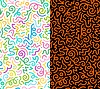 Vector clipart: Kids Halloween squiggle seamless pattern