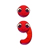 Vector clipart: Kids animal alphabet semicolon symbol as earthworm