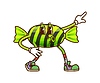 Vector clipart: Cartoon groovy Halloween striped candy character