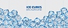 Vector clipart: Ice cubes background, crystal blocks bottom frame