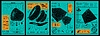 Vector clipart: Brutalism wireframe shapes and y2k figures posters