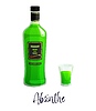 Vector clipart: Absin alcohol drink bottle and shot glass