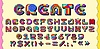 Vector clipart: Funky groovy font, hippie typeface, color type