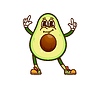 Vector clipart: Dancing avocado half groovy cute character