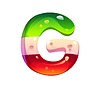 Vector clipart: Candy font, gummy jelly letter, sweet dessert type