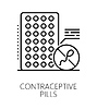 Vector clipart: Contraceptive pills contraception method line icon
