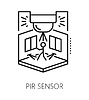 PIR sensor home security device line icon | Stock Vector Graphics