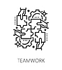Vector clipart: Teamwork life skills line icon or outline symbol