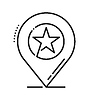 Vector clipart: Trip route location point line icon or sign