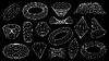 Vector clipart: 3D wireframe shapes, brutal tech grids, retro mesh