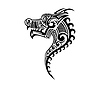 Vector clipart: Polynesia Maori tribe dragon animal tattoo