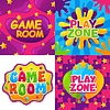 Vector clipart: Kids club, game room, play zone, child education
