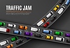 Traffic jam poster with cars driving road