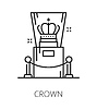 Vector clipart: Royal jewelry museum exhibition thin line icon