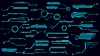 Vector clipart: HUD futuristic display and screen, info boxes