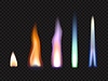 Vector clipart: Fire flames of gas and zinc, potassium, strontium