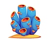 Vector clipart: Underwater coral reef sponge, cartoon seaweed