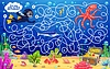 Vector clipart: Kids labyrinth maze game with pirate treasures