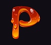 Vector clipart: Tasty honey cartoon font typeset letter P