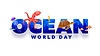 World oceans day 3d banner, typography