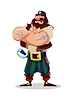 Vector clipart: Cartoon pirate and corsair character, giant sailor