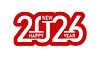 Vector clipart: Happy new 2026 year calendar number typography